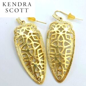 Kendra Scott Sadie Drop Arrowhead Filigree Earrings 18k Gold Over Rhodium